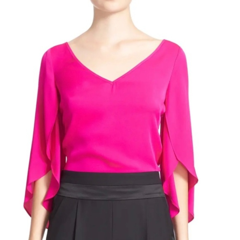 Milly Butterfly Sleeve Silk Blouse